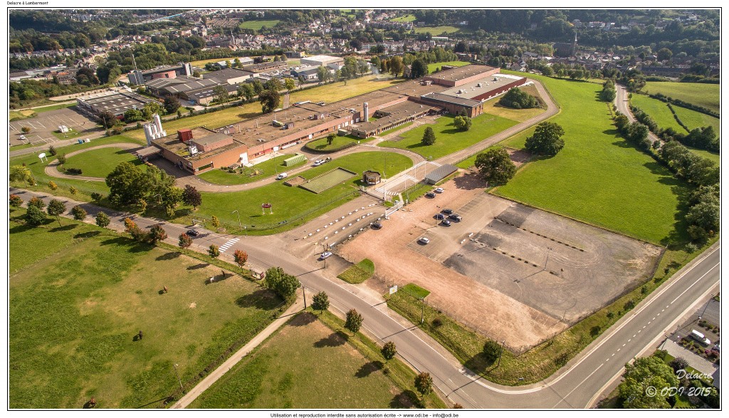 Vue aérienne du site Delacre à Lambermont